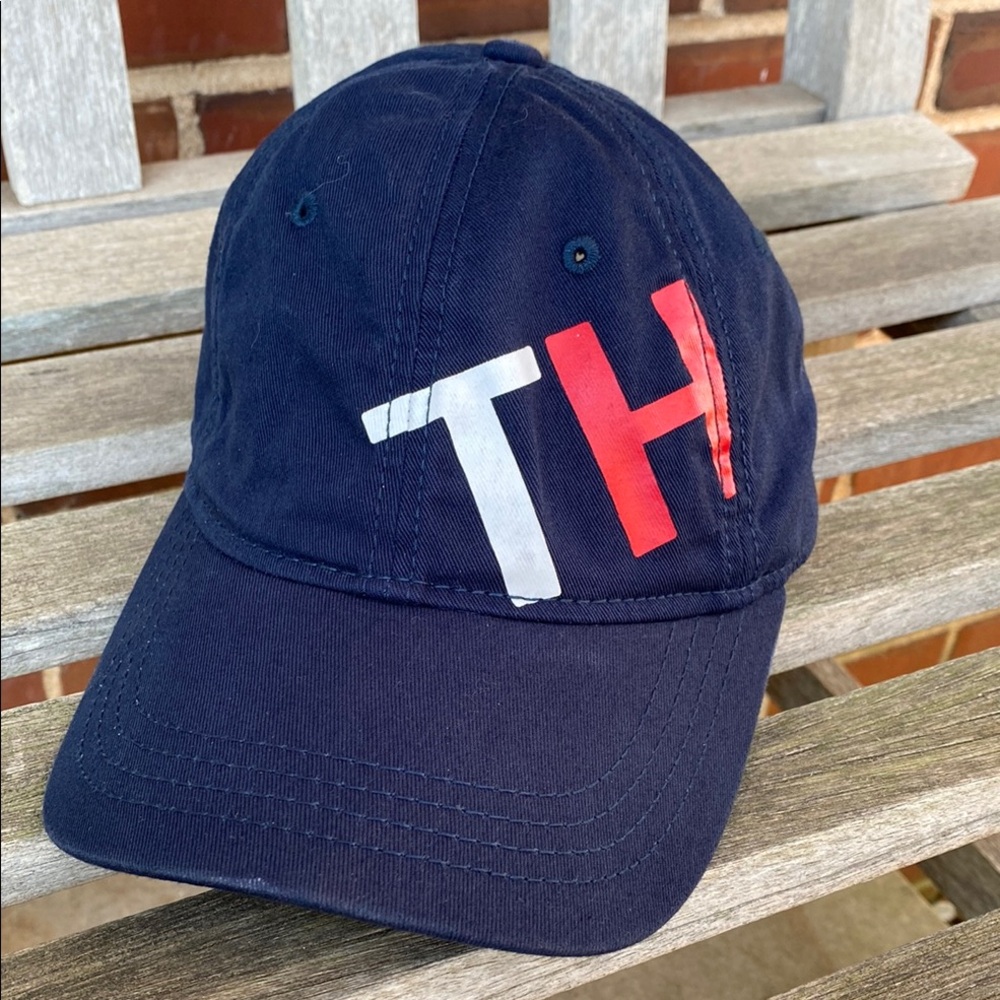 Tommy Hilfiger red white & blue 6 panel baseball hat adjustable back strap cap
